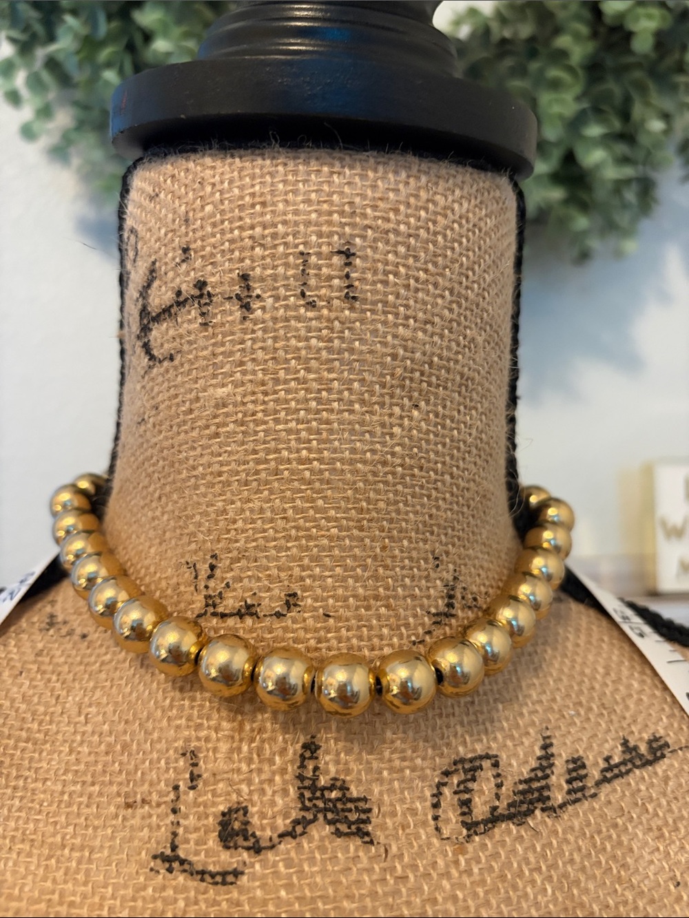 Monet Gold-Tone Beaded choker necklace
